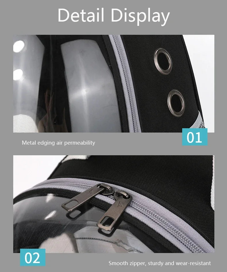 Transparent Cat Backpack Carrier – Breathable Travel Pet Bag with Bubble Window