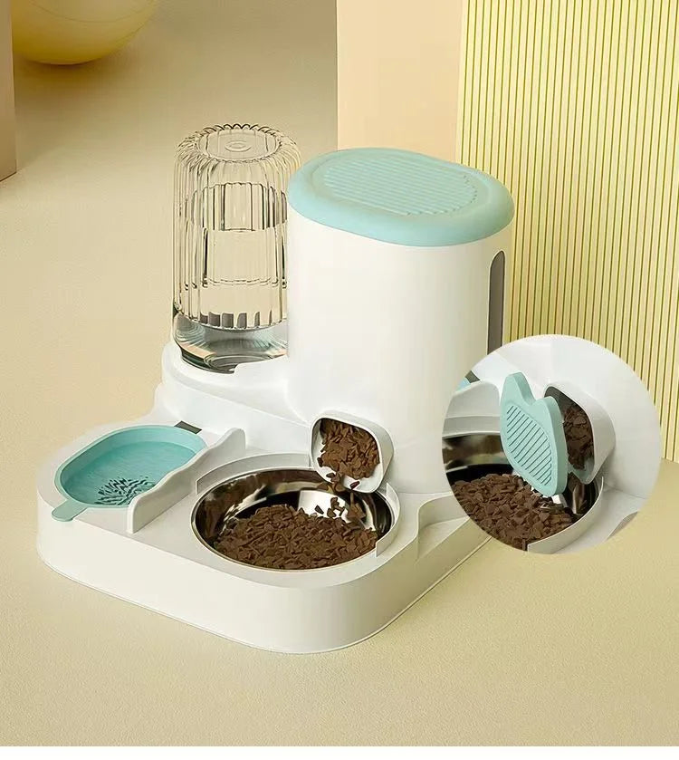 Automatic Cat Feeder with Water Dispenser – 2-in-1 Pet Bowl Station