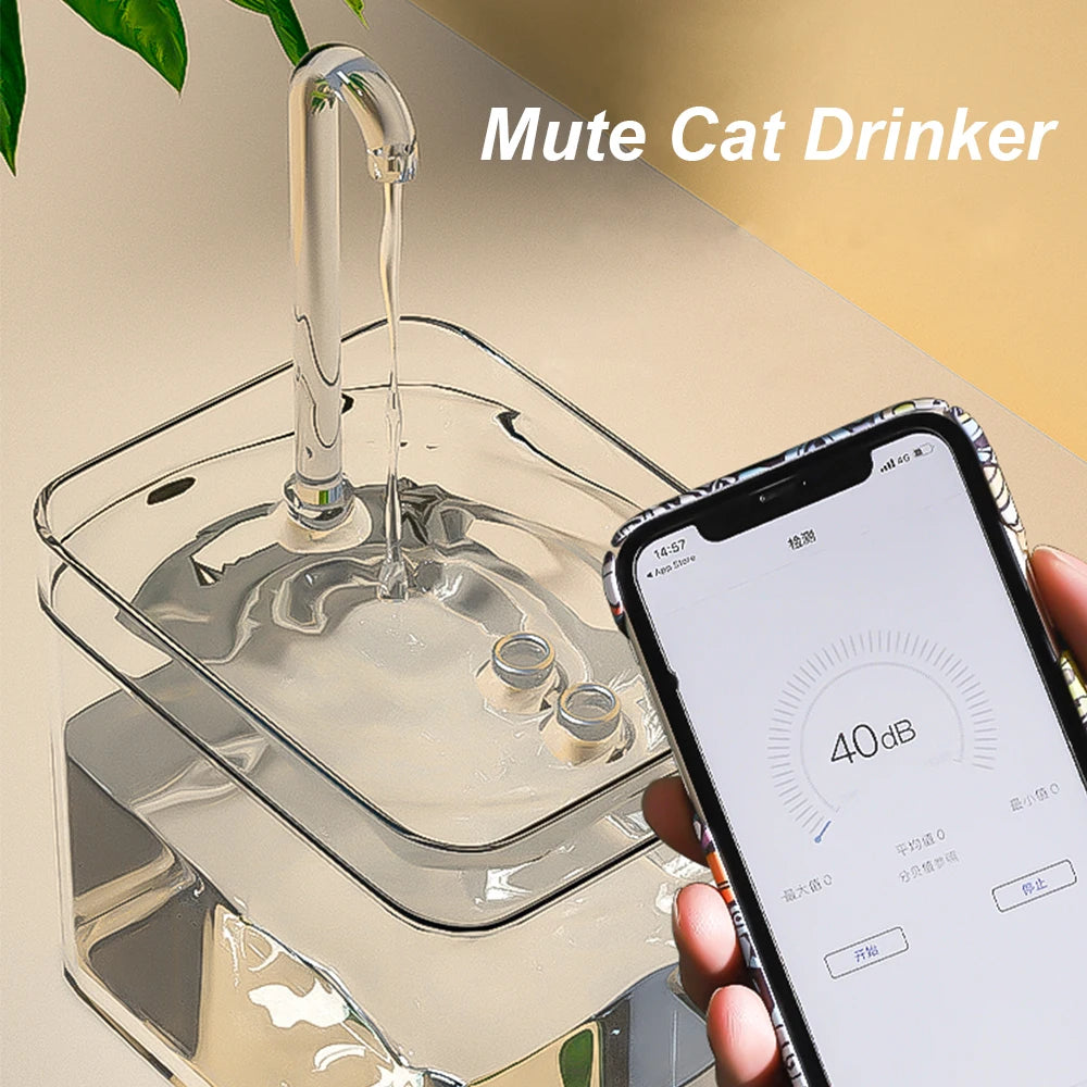 Silent Cat Water Fountain – USB Automatic Filtered Dispenser (1.5L)