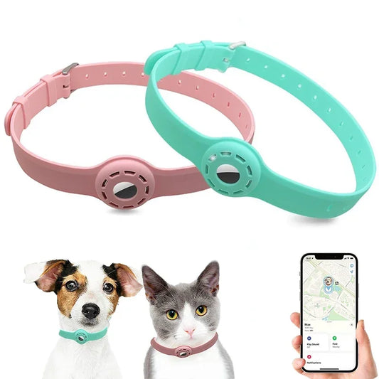AirTag Silicone Pet Collar – Adjustable, Durable & Anti-Lost Tracker Holder