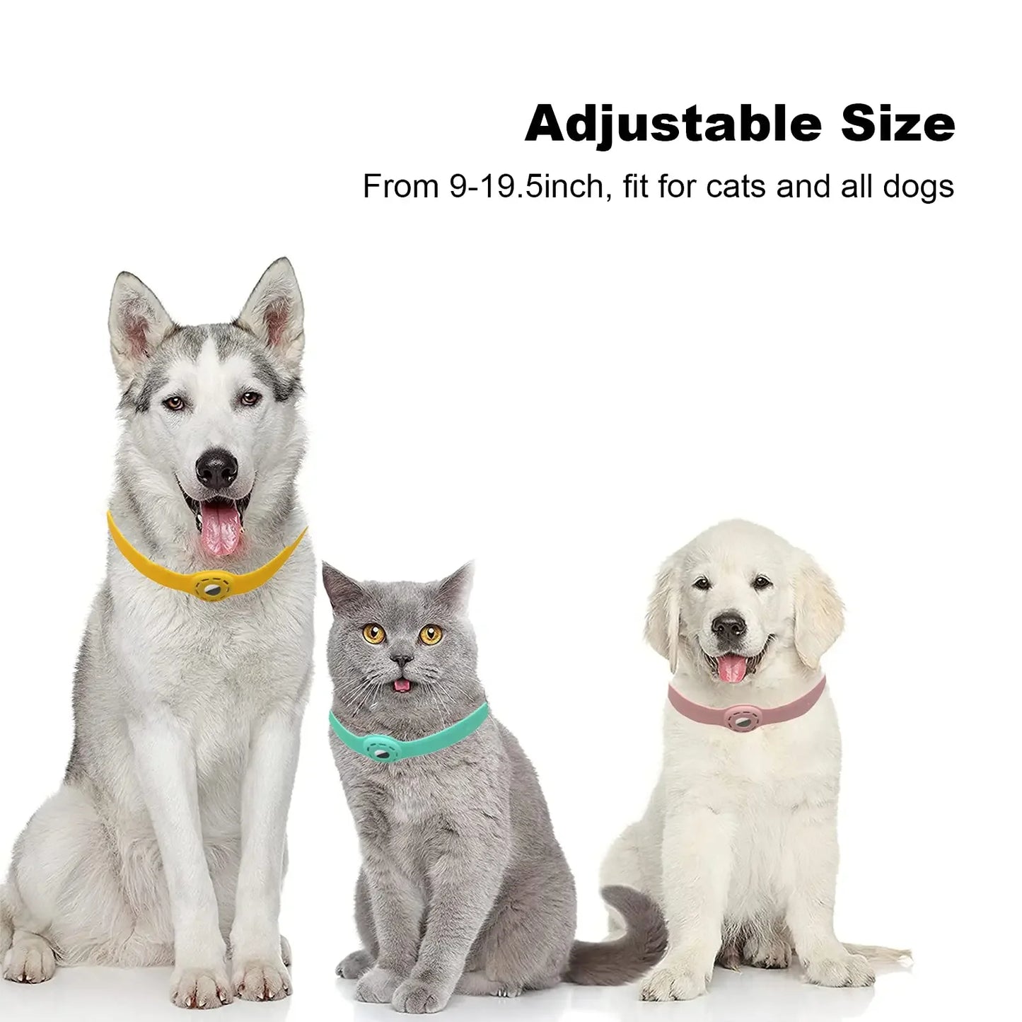AirTag Silicone Pet Collar – Adjustable, Durable & Anti-Lost Tracker Holder