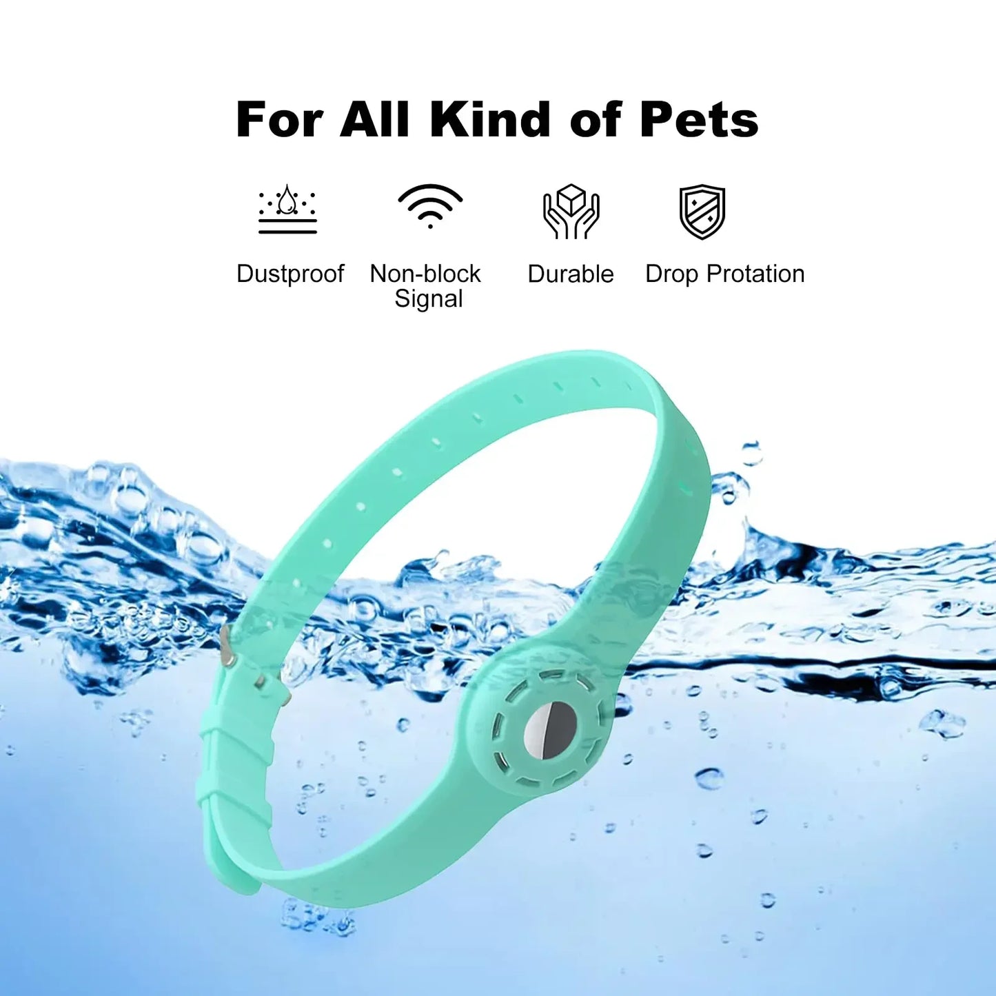 AirTag Silicone Pet Collar – Adjustable, Durable & Anti-Lost Tracker Holder