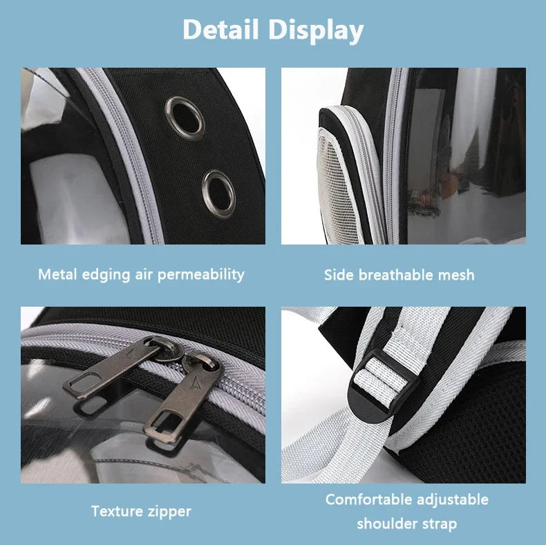 Transparent Cat Backpack Carrier – Breathable Travel Pet Bag with Bubble Window