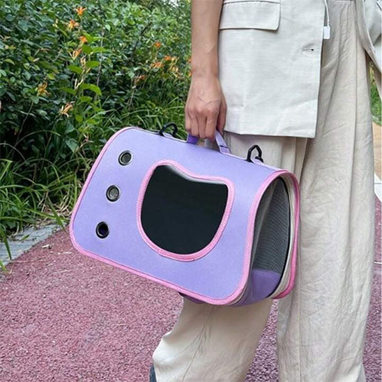carrier bag cat white top open breathable