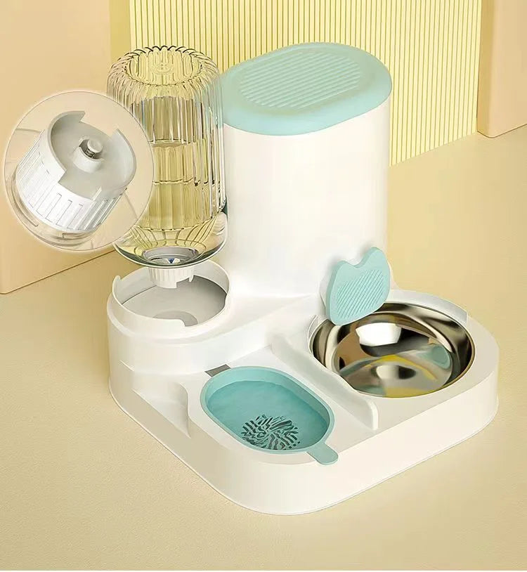 Automatic Cat Feeder with Water Dispenser – 2-in-1 Pet Bowl Station
