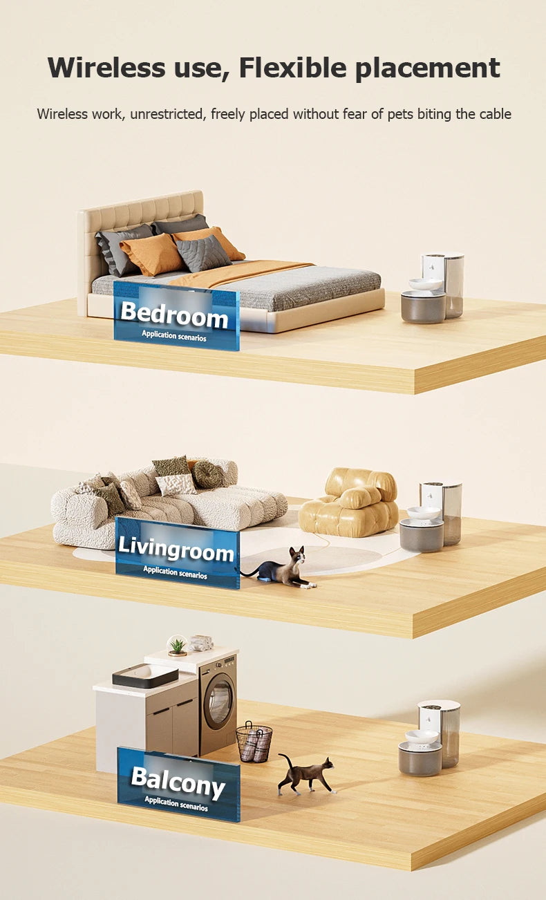 Smart Cat Water Fountain – Wireless Automatic Pet Water Dispenser (3L)