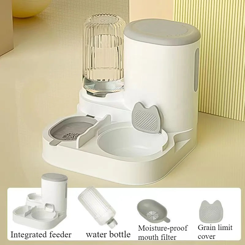 Automatic Cat Feeder with Water Dispenser – 2-in-1 Pet Bowl Station