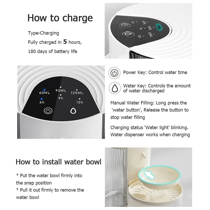Smart Cat Water Fountain – Wireless Automatic Pet Water Dispenser (3L)