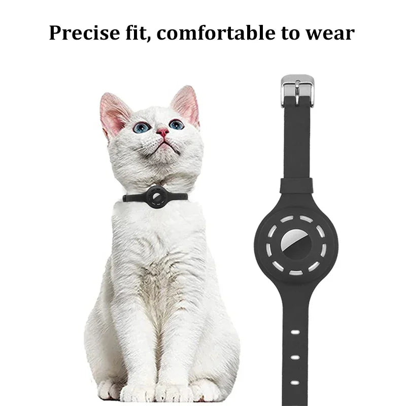 AirTag Silicone Pet Collar – Adjustable, Durable & Anti-Lost Tracker Holder