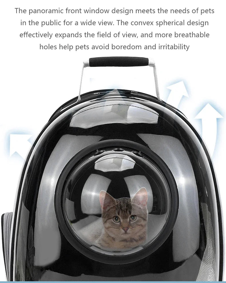 Transparent Cat Backpack Carrier – Breathable Travel Pet Bag with Bubble Window