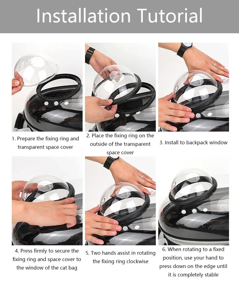 Transparent Cat Backpack Carrier – Breathable Travel Pet Bag with Bubble Window