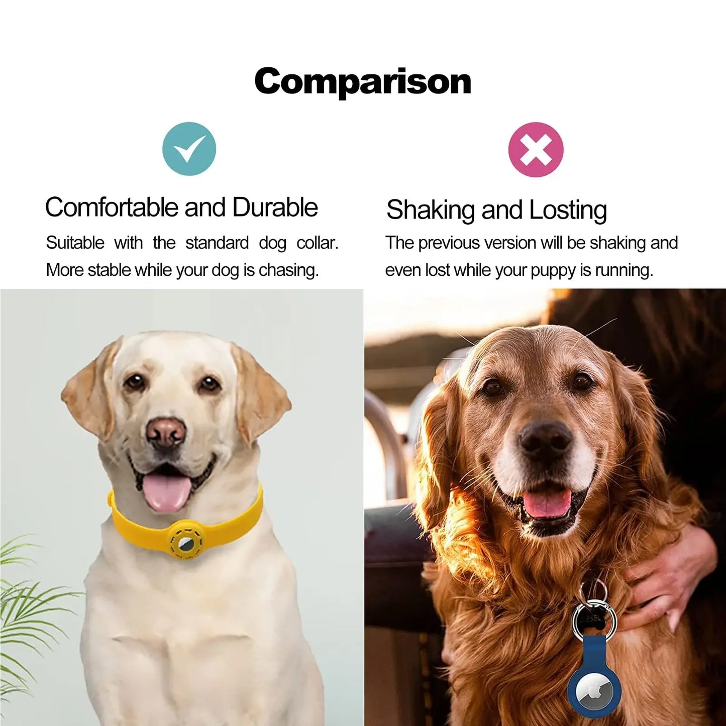 AirTag Silicone Pet Collar – Adjustable, Durable & Anti-Lost Tracker Holder