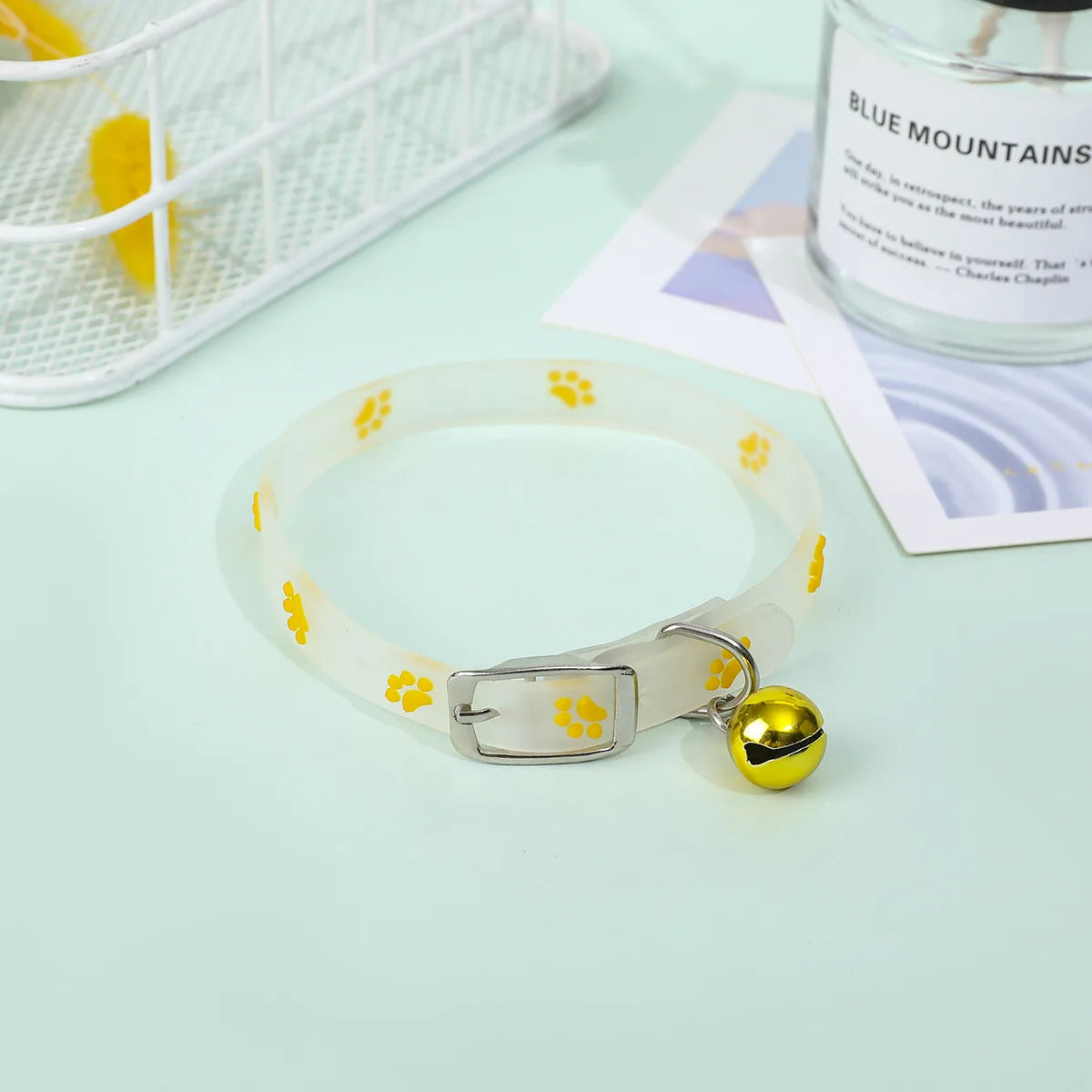 Luminous Cat Collar with Bell — Fluorescent Silicone, Anti-Loss