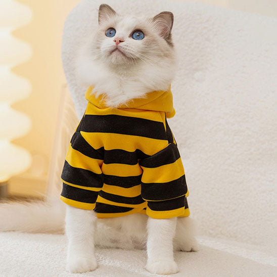 cat costume hoodie striped bee
