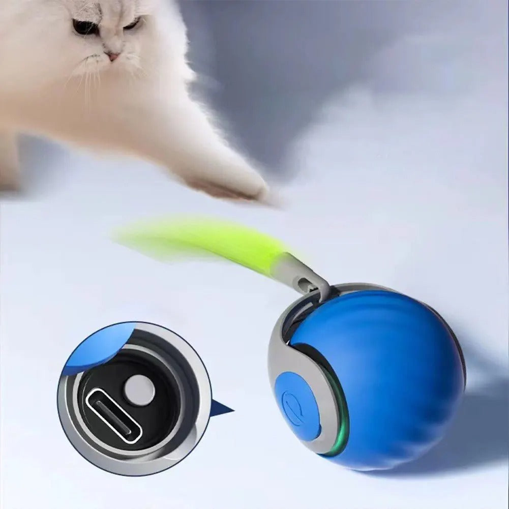 interactive cat toy ball speedy tail front view