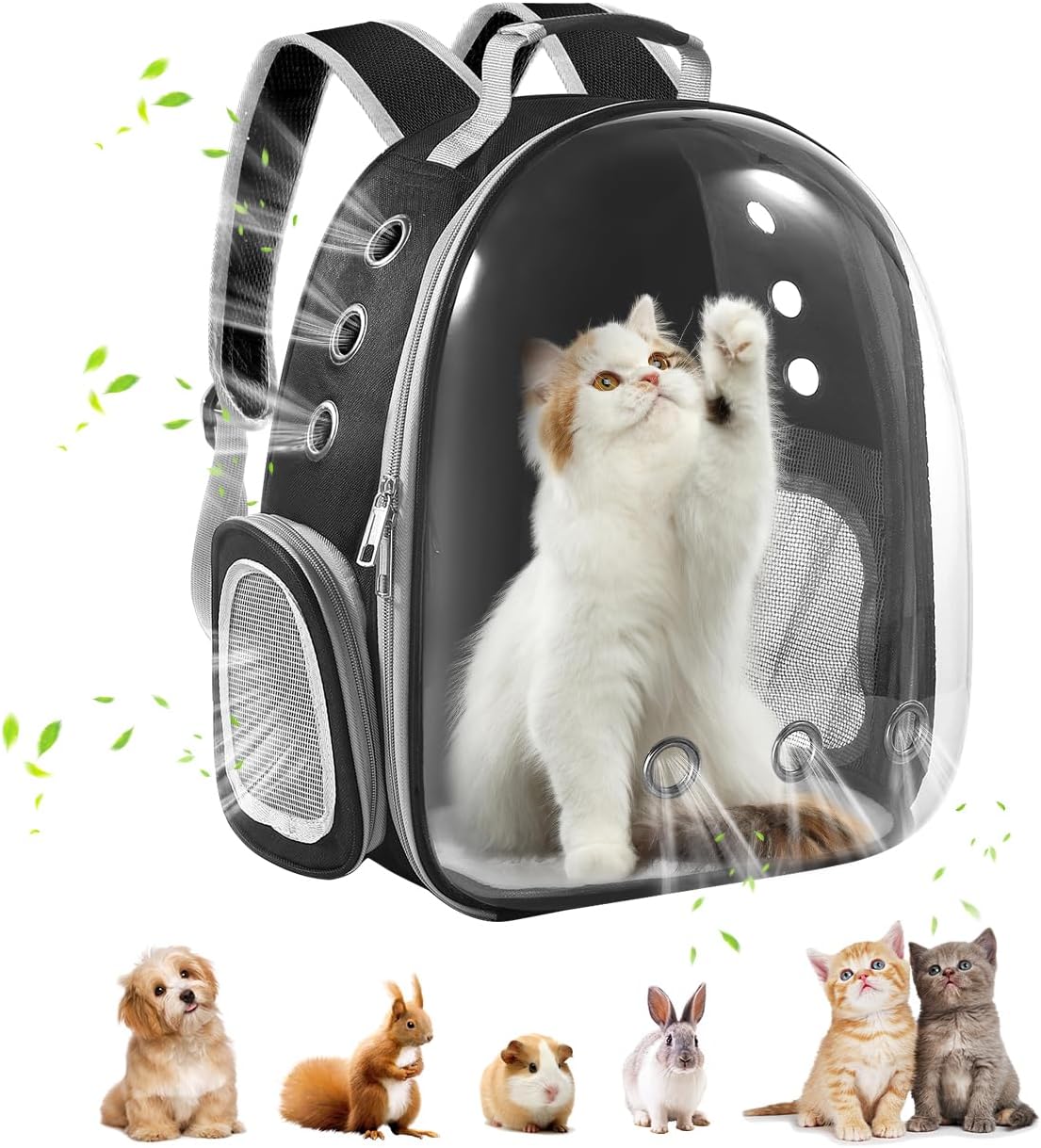 Transparent Cat Backpack Carrier – Breathable Travel Pet Bag with Bubble Window